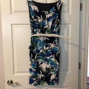 Colorful work Dress with white belt